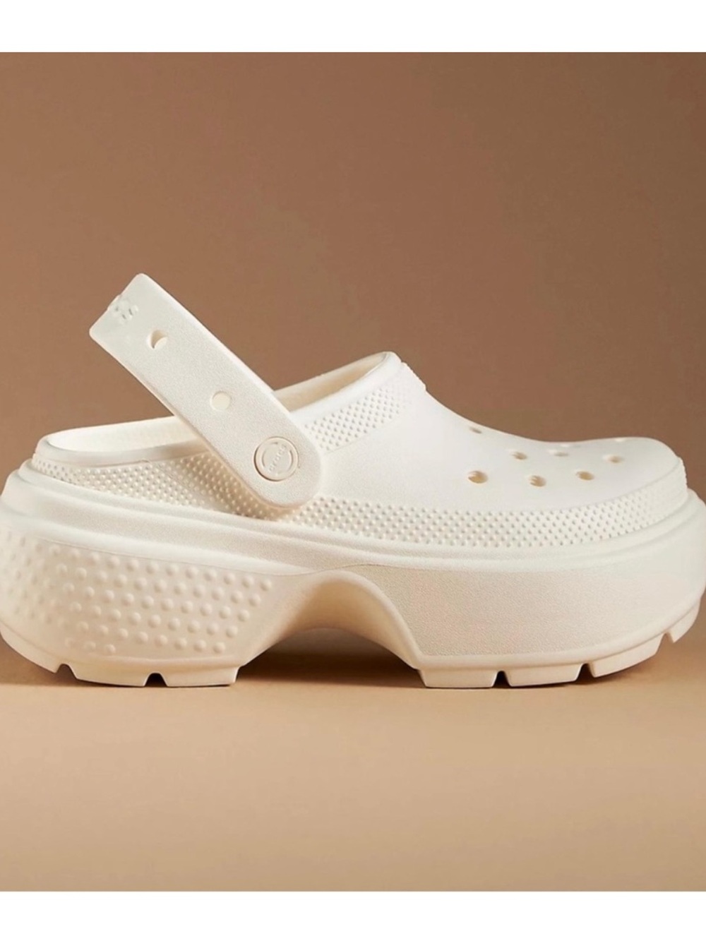 CROCS Stomp Clog White Chalk Platform Slip on Sandals Size men 10 W 12
